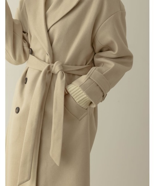 Re:EDIT(リエディ)の「[WINTER COLLECTIONモッサダブルブレストトレンチデザインチェスターコート(チェスターコート・レディース・グレイッシュベージュ/パープル/ホワイト系その他/ライトグリーン/ブルー/ブラック・MEDIUM)」の18枚目の写真