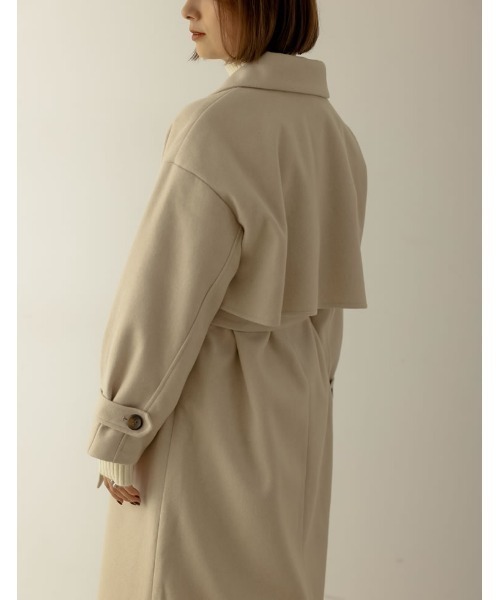 Re:EDIT(リエディ)の「[WINTER COLLECTIONモッサダブルブレストトレンチデザインチェスターコート(チェスターコート・レディース・グレイッシュベージュ/パープル/ホワイト系その他/ライトグリーン/ブルー/ブラック・MEDIUM)」の22枚目の写真
