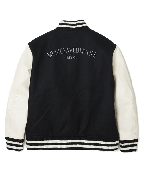 MSML（エムエスエムエル）の「LEATHER SLEEVE STADIUM JACKET