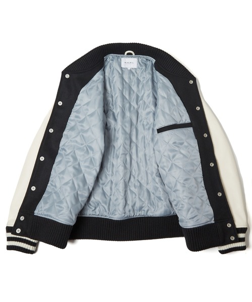 MSML（エムエスエムエル）の「LEATHER SLEEVE STADIUM JACKET