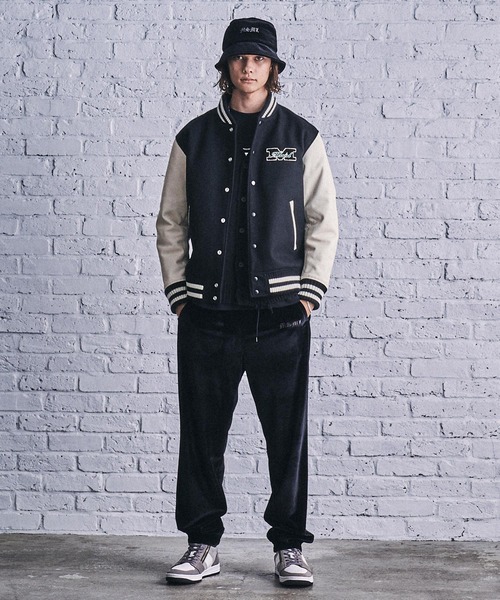 MSML（エムエスエムエル）の「LEATHER SLEEVE STADIUM JACKET