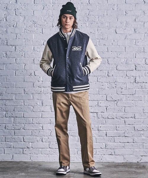 MSML（エムエスエムエル）の「LEATHER SLEEVE STADIUM JACKET（スタジャン・メンズ・グレー×ホワイト/ブラック×ホワイト・S/M/XL/L）」の20枚目の写真
