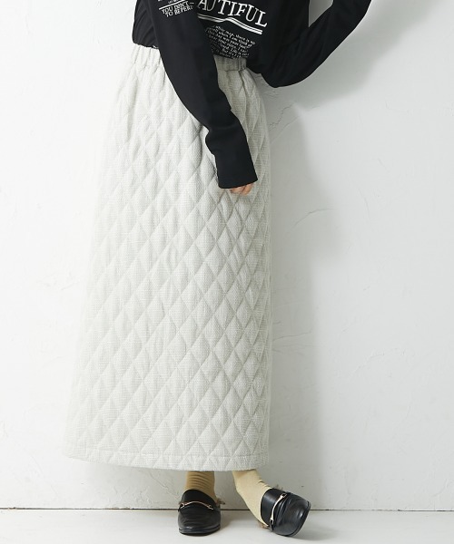 CHIC STYLE(シックスタイル)の「<大きいサイズ>ファンシーツイードキルティングロングタイトスカート シックスタイル(スカート・レディース・ブラック/アイボリー・L/LL/3L/4L/5L)」の13枚目の写真