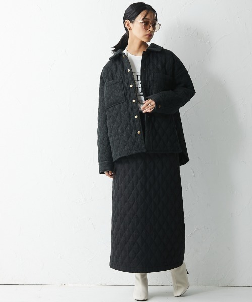 CHIC STYLE(シックスタイル)の「<大きいサイズ>ファンシーツイードキルティングロングタイトスカート シックスタイル(スカート・レディース・ブラック/アイボリー・L/LL/3L/4L/5L)」の21枚目の写真