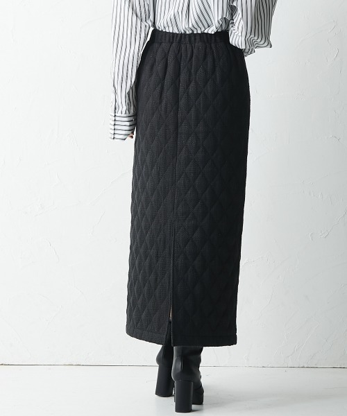 CHIC STYLE(シックスタイル)の「<大きいサイズ>ファンシーツイードキルティングロングタイトスカート シックスタイル(スカート・レディース・ブラック/アイボリー・L/LL/3L/4L/5L)」の7枚目の写真