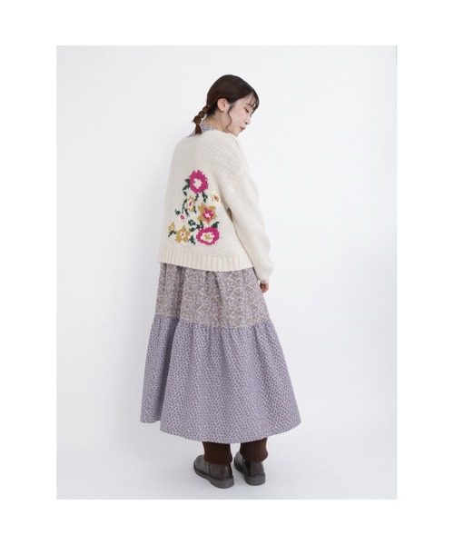 Samansa Mos2（サマンサ モスモス）の「前後着花柄ジャカードニットカーディガン（カーディガン/ボレロ・レディース・ブラック/グレー/オフホワイト・ﾌﾘ-）」の22枚目の写真