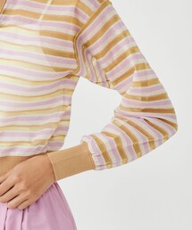 MACPHEE（マカフィー）の「シアーヤーンボーダー ビルドネック