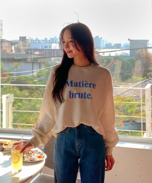 SONA（ソナ）の「SONA 英文レタリング裏起毛トレーナー（スウェット・レディース・オートミール・FREE）」の15枚目の写真