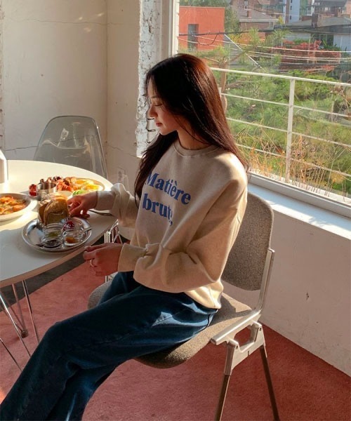 SONA（ソナ）の「SONA 英文レタリング裏起毛トレーナー（スウェット・レディース・オートミール・FREE）」の8枚目の写真