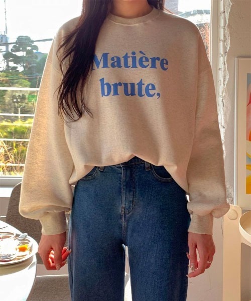 SONA（ソナ）の「SONA 英文レタリング裏起毛トレーナー（スウェット・レディース・オートミール・FREE）」の14枚目の写真