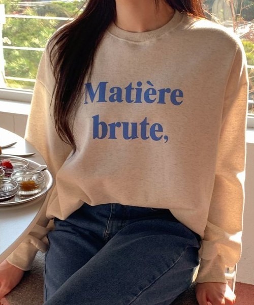 SONA（ソナ）の「SONA 英文レタリング裏起毛トレーナー（スウェット・レディース・オートミール・FREE）」の7枚目の写真