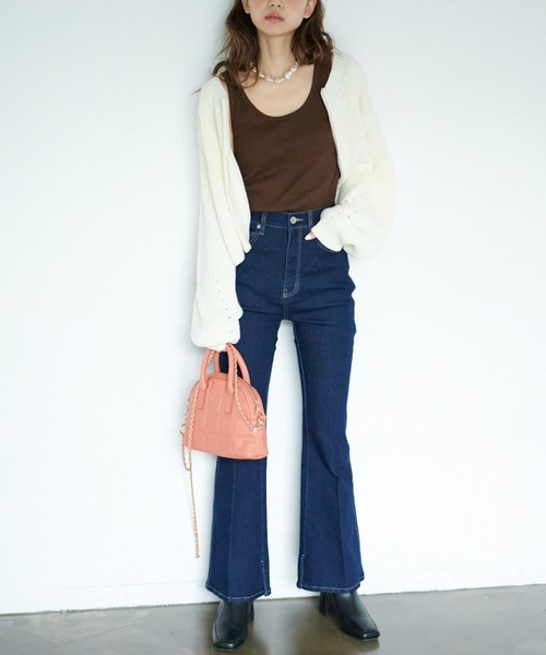 FREE'S MART（フリーズマート）の「◆前後2Wayショート丈ZIPカーディガン（カーディガン/ボレロ・レディース・ピンク/ホワイト/ブラック・FREE）」の18枚目の写真