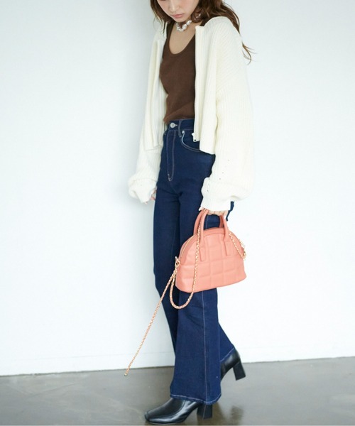 FREE'S MART（フリーズマート）の「◆前後2Wayショート丈ZIPカーディガン（カーディガン/ボレロ・レディース・ピンク/ホワイト/ブラック・FREE）」の5枚目の写真