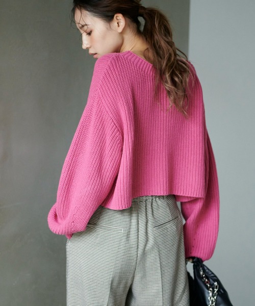 FREE'S MART（フリーズマート）の「◆前後2Wayショート丈ZIPカーディガン（カーディガン/ボレロ・レディース・ピンク/ホワイト/ブラック・FREE）」の19枚目の写真