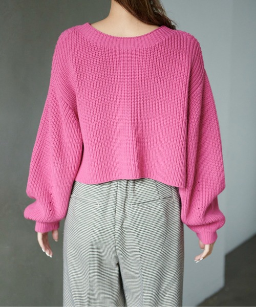 FREE'S MART（フリーズマート）の「◆前後2Wayショート丈ZIPカーディガン（カーディガン/ボレロ・レディース・ピンク/ホワイト/ブラック・FREE）」の20枚目の写真