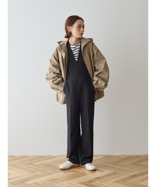 rem closet(レムクローゼット)の「ダブルクロスオーバーオール(サロペット/オーバーオール・レディース・ブラック/ベージュ・SMALL)」の11枚目の写真
