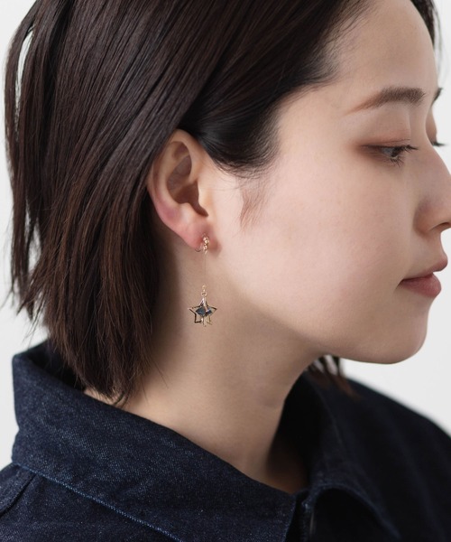 gargle（ガーグル）の「星型フレームイヤリングstar flame Ⅱ（イヤリング・レディース・クリア/ネイビー/ライトブルー/イエロー・FREE）」の7枚目の写真