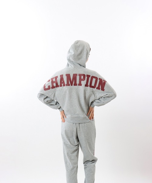 Champion(チャンピオン)の「【Champion/チャンピオン】レディース スポーツ テックウィーブ テリー フーデッドスウェットシャツ(パーカー・レディース・グレー/ブラック・LARGE/MEDIUM)」の14枚目の写真