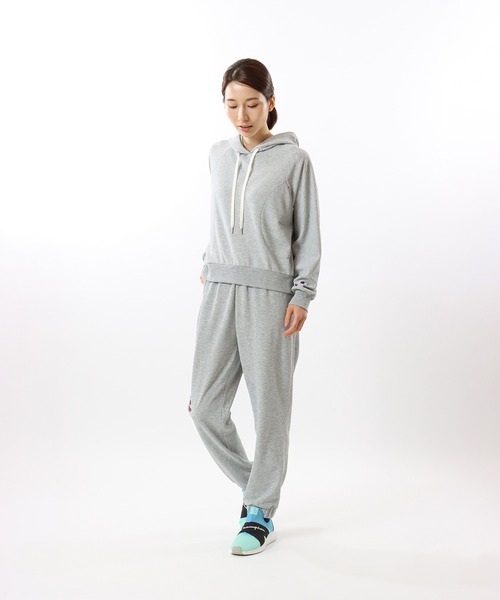 Champion(チャンピオン)の「【Champion/チャンピオン】レディース スポーツ テックウィーブ テリー フーデッドスウェットシャツ(パーカー・レディース・グレー/ブラック・LARGE/MEDIUM)」の15枚目の写真