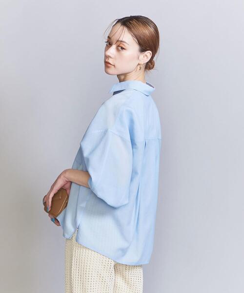 BEAUTY&YOUTH UNITED ARROWS(ビューティーアンドユースユナイテッドアローズ)の「バックタック ドルマンスリーブシャツ -ウォッシャブル-(シャツ/ブラウス・レディース・ダークグレー/ナチュラル/ライトブルー・FREE)」の19枚目の写真