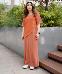 AVIREX | CUT×MESH ONEPIECE/ カットソー×メッシュ ワンピース(ワンピース)