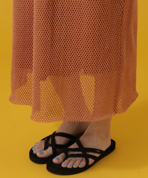 AVIREX（アヴィレックス）の「CUT×MESH ONEPIECE/ カットソー×メッシュ ワンピース（ワンピース・レディース・レンガ/オリーブ/ブラック・SMALL/MEDIUM）」の19枚目の写真