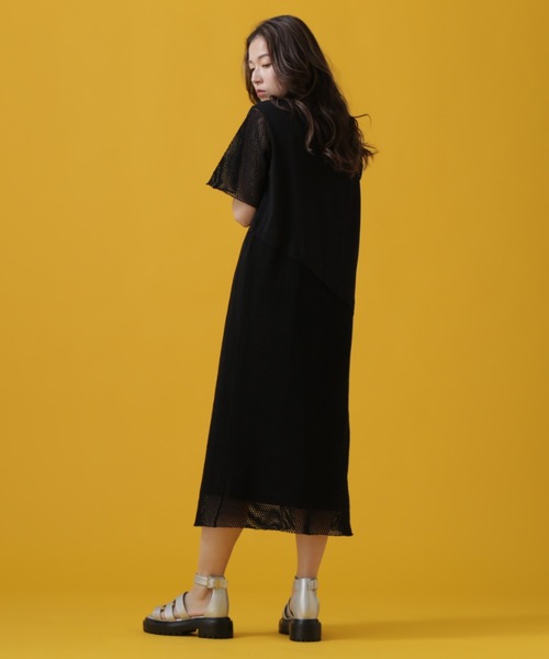 AVIREX（アヴィレックス）の「CUT×MESH ONEPIECE/ カットソー×メッシュ ワンピース（ワンピース・レディース・レンガ/オリーブ/ブラック・SMALL/MEDIUM）」の20枚目の写真