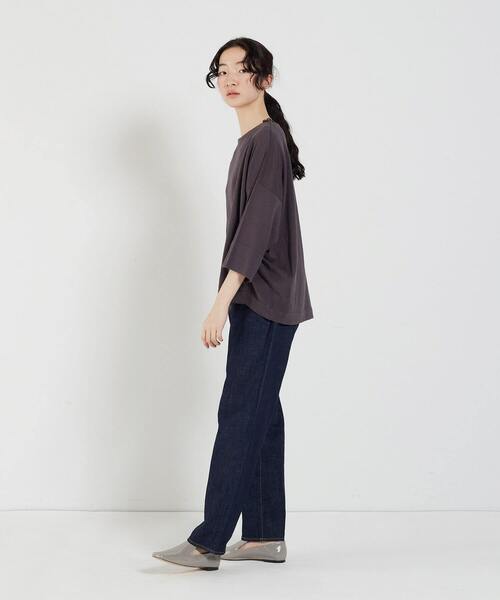 conges payes ADIEU TRISTESSE（コンジェ ペイエ アデュートリステス）の「リネンコットン天竺ボートネックプルオーバー（ニット/セーター・レディース・ロイヤルブルー/チャコール/ブルーグレー・FREE）」の13枚目の写真