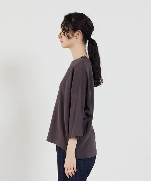 conges payes ADIEU TRISTESSE（コンジェ ペイエ アデュートリステス）の「リネンコットン天竺ボートネックプルオーバー（ニット/セーター・レディース・ロイヤルブルー/チャコール/ブルーグレー・FREE）」の16枚目の写真