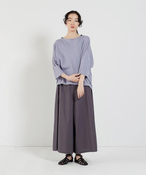 conges payes ADIEU TRISTESSE（コンジェ ペイエ アデュートリステス）の「リネンコットン天竺ボートネックプルオーバー（ニット/セーター・レディース・ロイヤルブルー/チャコール/ブルーグレー・FREE）」の19枚目の写真