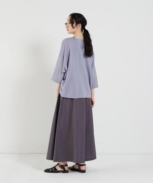 conges payes ADIEU TRISTESSE（コンジェ ペイエ アデュートリステス）の「リネンコットン天竺ボートネックプルオーバー（ニット/セーター・レディース・ロイヤルブルー/チャコール/ブルーグレー・FREE）」の21枚目の写真