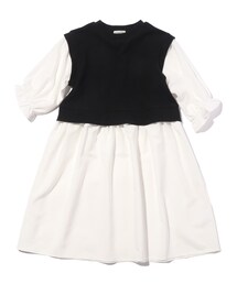 SHOO・LA・RUE（シューラルー）の「◆【110-140cm】レースアップベストレイヤードワンピース（ワンピース・キッズ）」
