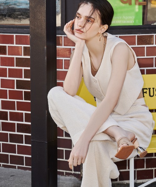 EIMY ISTOIRE（エイミーイストワール）の「コンパクトツイードベスト（ベスト・レディース・ホワイト/ピンク/ラベンダー/グリーン系その他・FREE）」の15枚目の写真