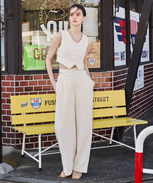 EIMY ISTOIRE（エイミーイストワール）の「コンパクトツイードベスト（ベスト・レディース・ホワイト/ピンク/ラベンダー/グリーン系その他・FREE）」の13枚目の写真