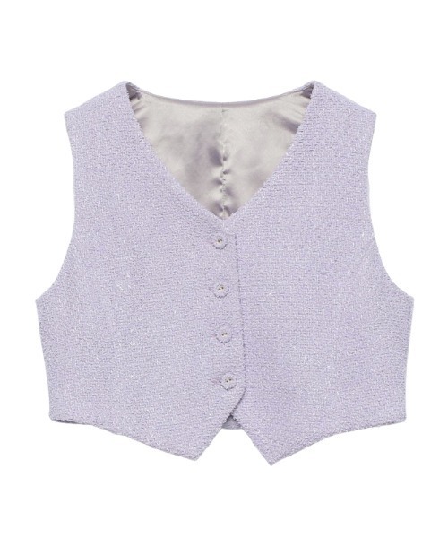 EIMY ISTOIRE（エイミーイストワール）の「コンパクトツイードベスト（ベスト・レディース・ホワイト/ピンク/ラベンダー/グリーン系その他・FREE）」の8枚目の写真