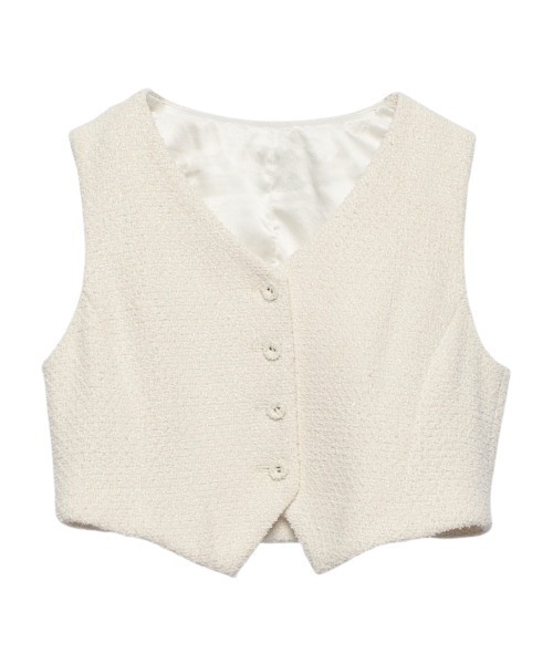 EIMY ISTOIRE（エイミーイストワール）の「コンパクトツイードベスト（ベスト・レディース・ホワイト/ピンク/ラベンダー/グリーン系その他・FREE）」の16枚目の写真
