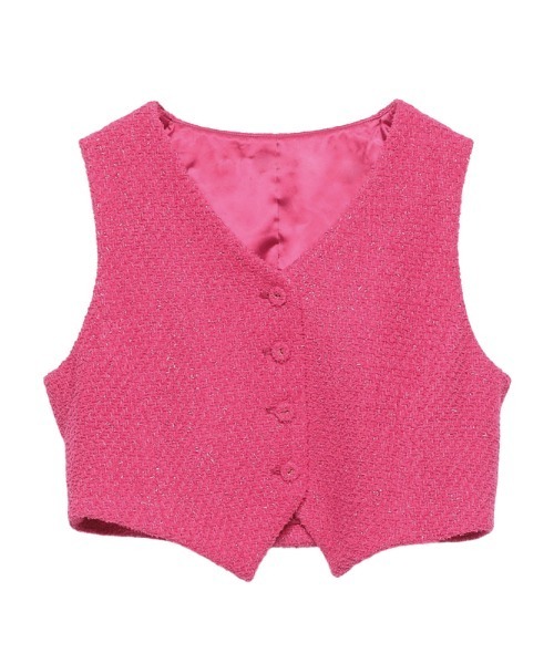 EIMY ISTOIRE（エイミーイストワール）の「コンパクトツイードベスト（ベスト・レディース・ホワイト/ピンク/ラベンダー/グリーン系その他・FREE）」の7枚目の写真