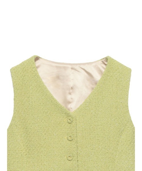 EIMY ISTOIRE（エイミーイストワール）の「コンパクトツイードベスト（ベスト・レディース・ホワイト/ピンク/ラベンダー/グリーン系その他・FREE）」の6枚目の写真