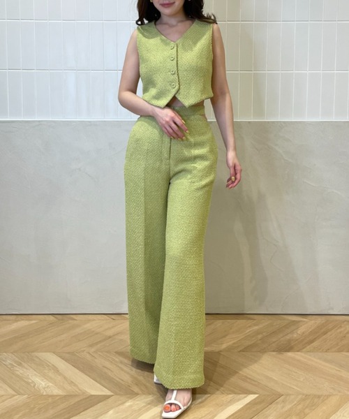 EIMY ISTOIRE（エイミーイストワール）の「コンパクトツイードベスト（ベスト・レディース・ホワイト/ピンク/ラベンダー/グリーン系その他・FREE）」の19枚目の写真