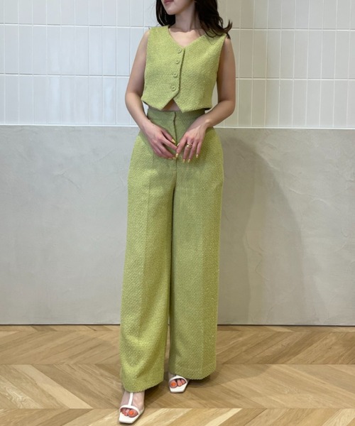 EIMY ISTOIRE（エイミーイストワール）の「コンパクトツイードベスト（ベスト・レディース・ホワイト/ピンク/ラベンダー/グリーン系その他・FREE）」の20枚目の写真