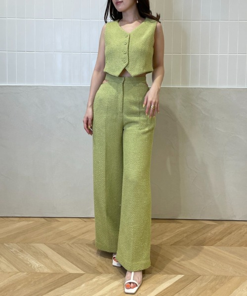 EIMY ISTOIRE（エイミーイストワール）の「コンパクトツイードベスト（ベスト・レディース・ホワイト/ピンク/ラベンダー/グリーン系その他・FREE）」の21枚目の写真