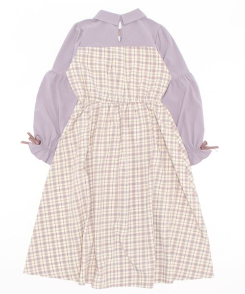 axes femme（アクシーズファム）の「チェック切替ビスチェワンピース（ワンピース・レディース・ブラック/ピンク/ラベンダー・FREE）」の4枚目の写真