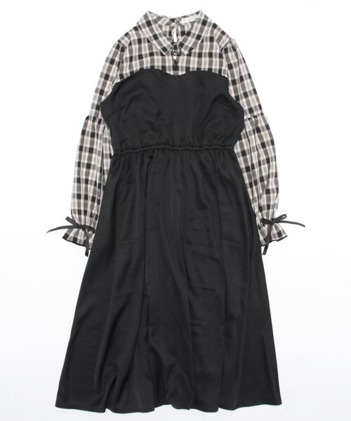 axes femme（アクシーズファム）の「チェック切替ビスチェワンピース（ワンピース・レディース・ブラック/ピンク/ラベンダー・FREE）」の7枚目の写真