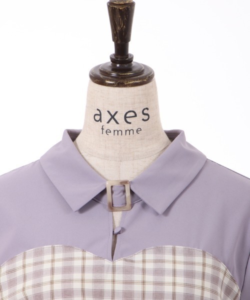 axes femme（アクシーズファム）の「チェック切替ビスチェワンピース（ワンピース・レディース・ブラック/ピンク/ラベンダー・FREE）」の11枚目の写真