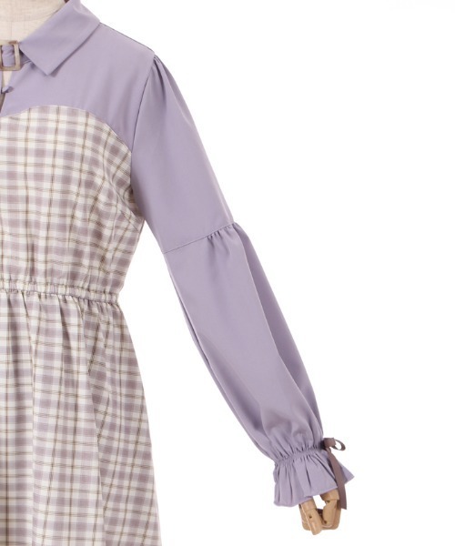 axes femme（アクシーズファム）の「チェック切替ビスチェワンピース（ワンピース・レディース・ブラック/ピンク/ラベンダー・FREE）」の16枚目の写真