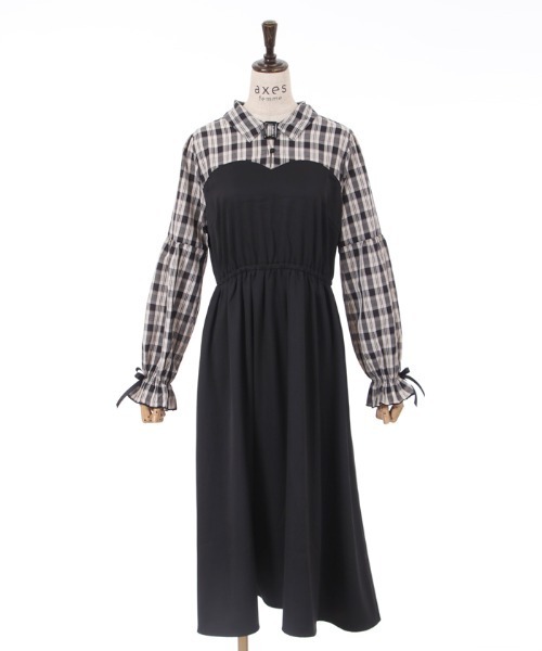 axes femme（アクシーズファム）の「チェック切替ビスチェワンピース（ワンピース・レディース・ブラック/ピンク/ラベンダー・FREE）」の17枚目の写真