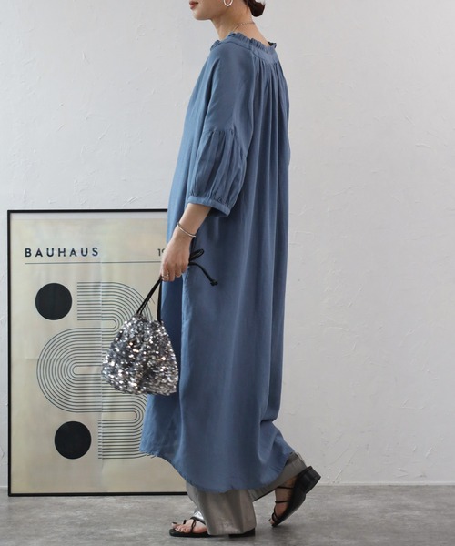 Fizz（フィズ）の「【Fizz/フィズ】 綿麻ミックス 襟プリーツシャツ