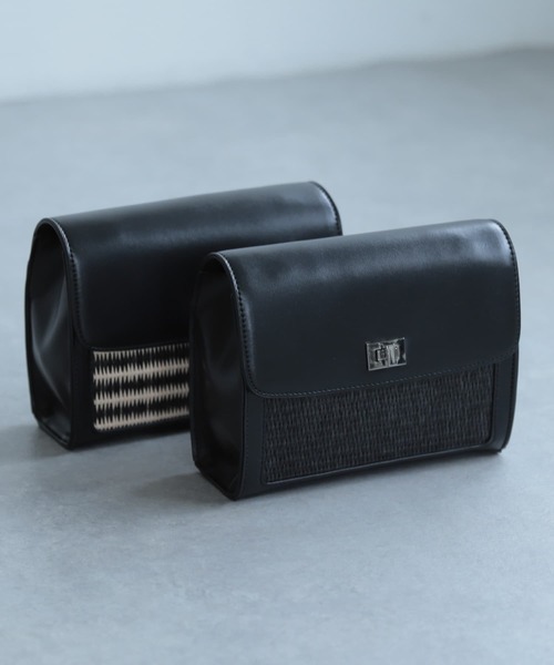 SENSE OF PLACE by URBAN RESEARCH（センスオブプレイスバイアーバンリサーチ）の「ペーパーコンビショルダーバッグ（ショルダーバッグ・メンズ・ライトベージュ/ブラック・ONE）」の2枚目の写真