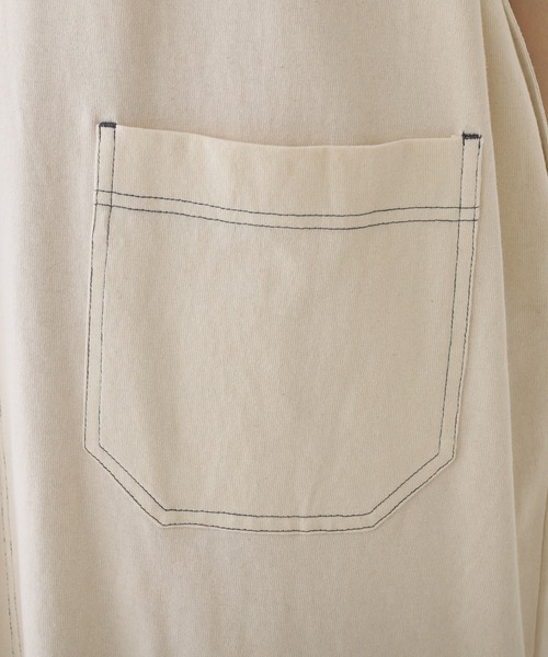 PUAL CE CIN（ピュアルセシン）の「オーガニックコットン配色ステッチ ハーフスリーブワンピース（ワンピース・レディース・チャコール/ナチュラル・FREE）」の10枚目の写真