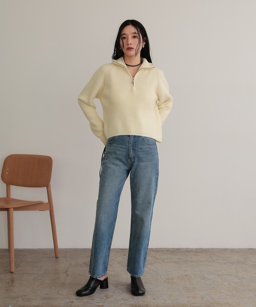 attiree(アティレー)の「【程よいルーズ感と履き心地にこだわった大人ストレートデニムパンツ】ハイウエストストレートデニムパンツ(デニムパンツ・レディース・ブルー系その他/ブルー/ライトブルー・LARGE/MEDIUM/SMALL/X-SMALL)」の13枚目の写真